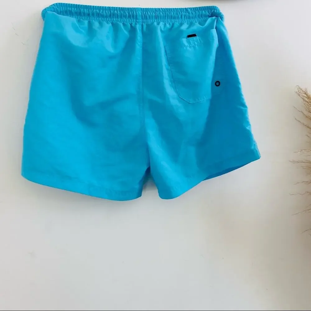 MENS PRIMARK Aqua Blue Swim Trunk Shorts Swimsuit Drawstring Bathing Suit S